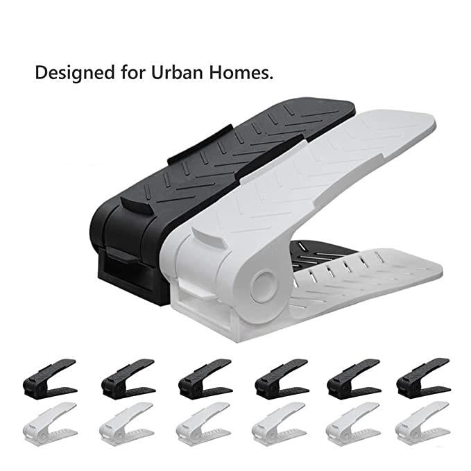 Space Savers Shoe Rack Cabinets Storage Plastic Adjustable (Pack Of 6)