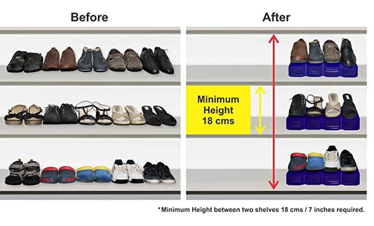 Space Savers Shoe Rack Cabinets Storage Plastic Adjustable (Pack Of 6)