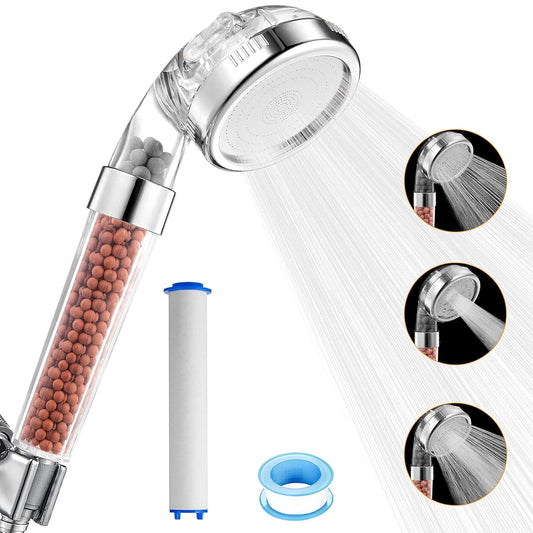 Stone Shower Head – High-Pressure Filter Showerhead for Soft Skin & Hair