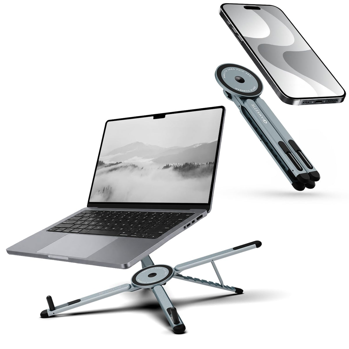 4 in 1 Aluminium Laptop Stand for Phone, Tablet & Laptop