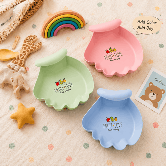 Cute Kids Serving Tray – Cartoon-Shape Snack & Fruit Plate with Handle for Little Ones (Mix Color, 1 Pc)