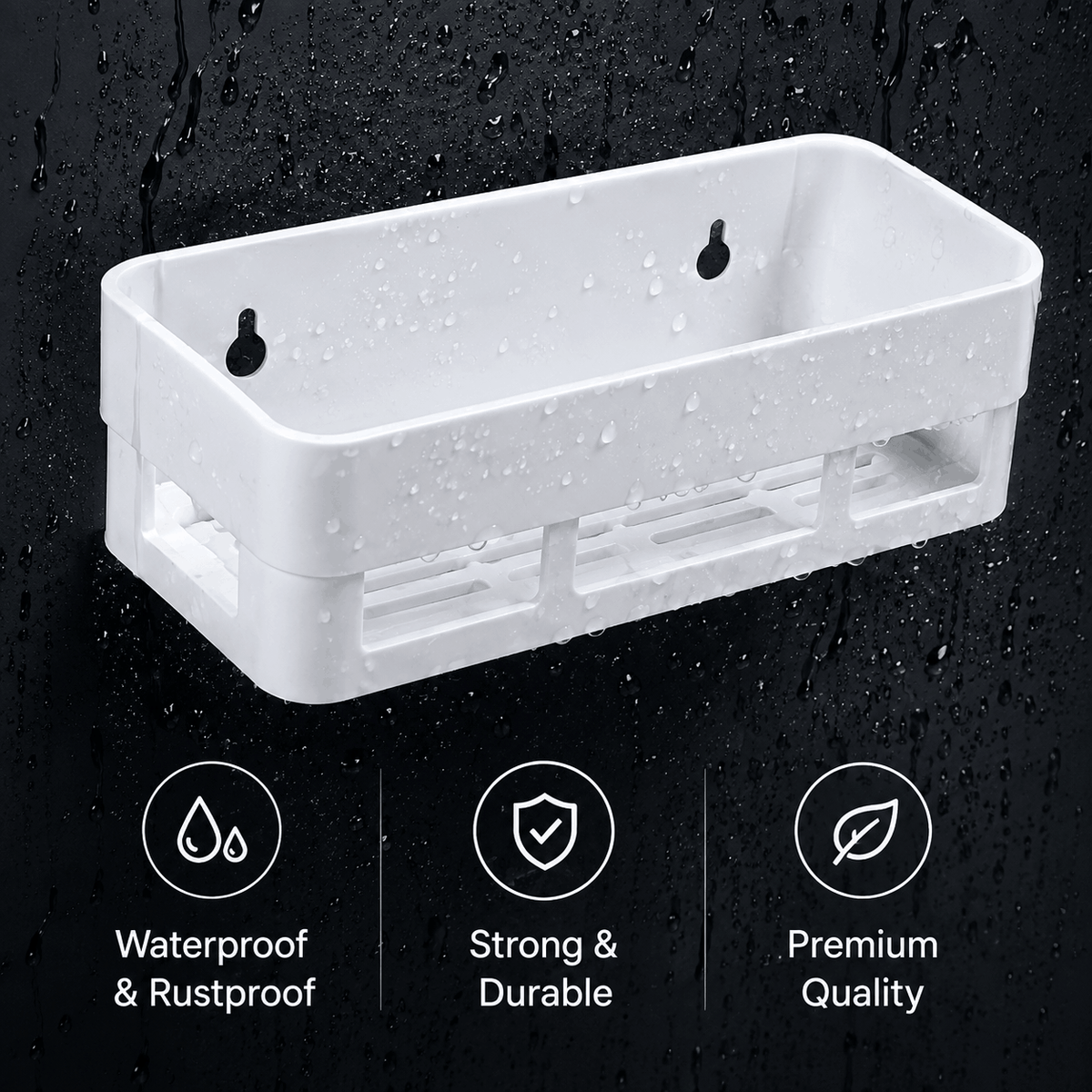 No-Drill Multipurpose Wall Shelf – Self-Adhesive Bathroom & Kitchen Organizer Rack (Pack of 2)
