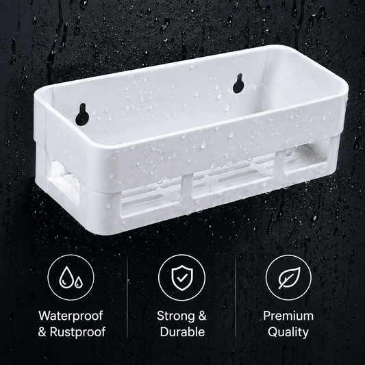 No-Drill Multipurpose Wall Shelf – Self-Adhesive Bathroom & Kitchen Organizer Rack (Pack of 2)