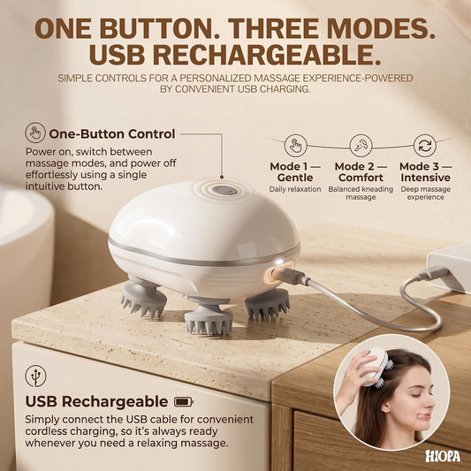 Rechargeable Electric Head Massager – 4D Waterproof Scalp Massager